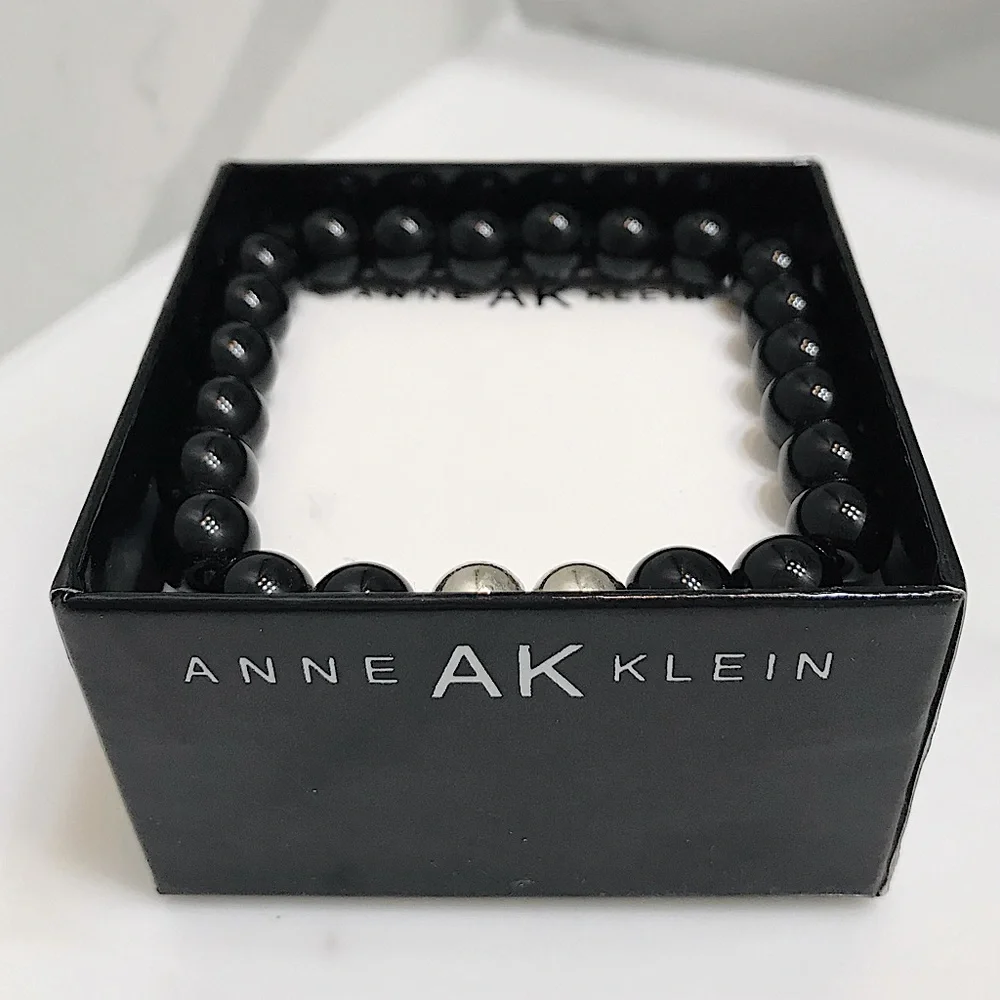 🆕🔥ANNE KLEIN BEAUTIFUL BLACK&STERLING SIVER BRACELET!!NWT&NIB!!BUNDLE🆙TO SAVE - Picture 5 of 10